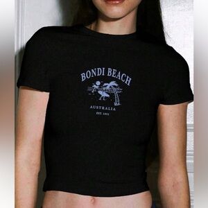Bondi Beach Black Crop Top